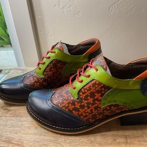 Colorful Women's Brogue Flats - Size EU 39 (US 8.5)